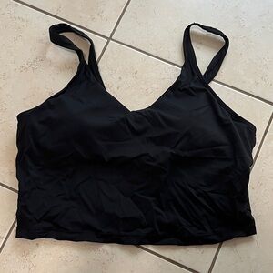 Black tankini built in cups swim top